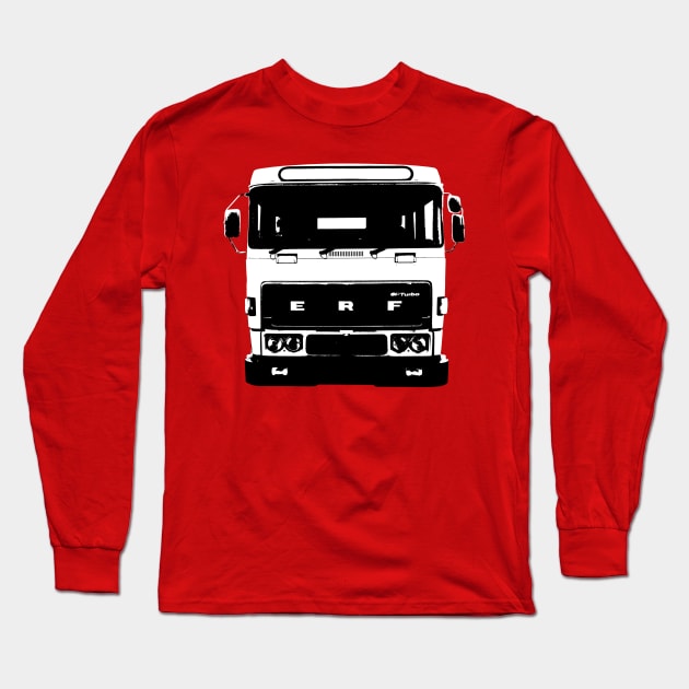 Classic 1980s ERF C Series lorry monoblock black Long Sleeve T-Shirt by soitwouldseem